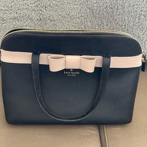 Kate Spade Black Medium Purse with Pink Ribbon Detail